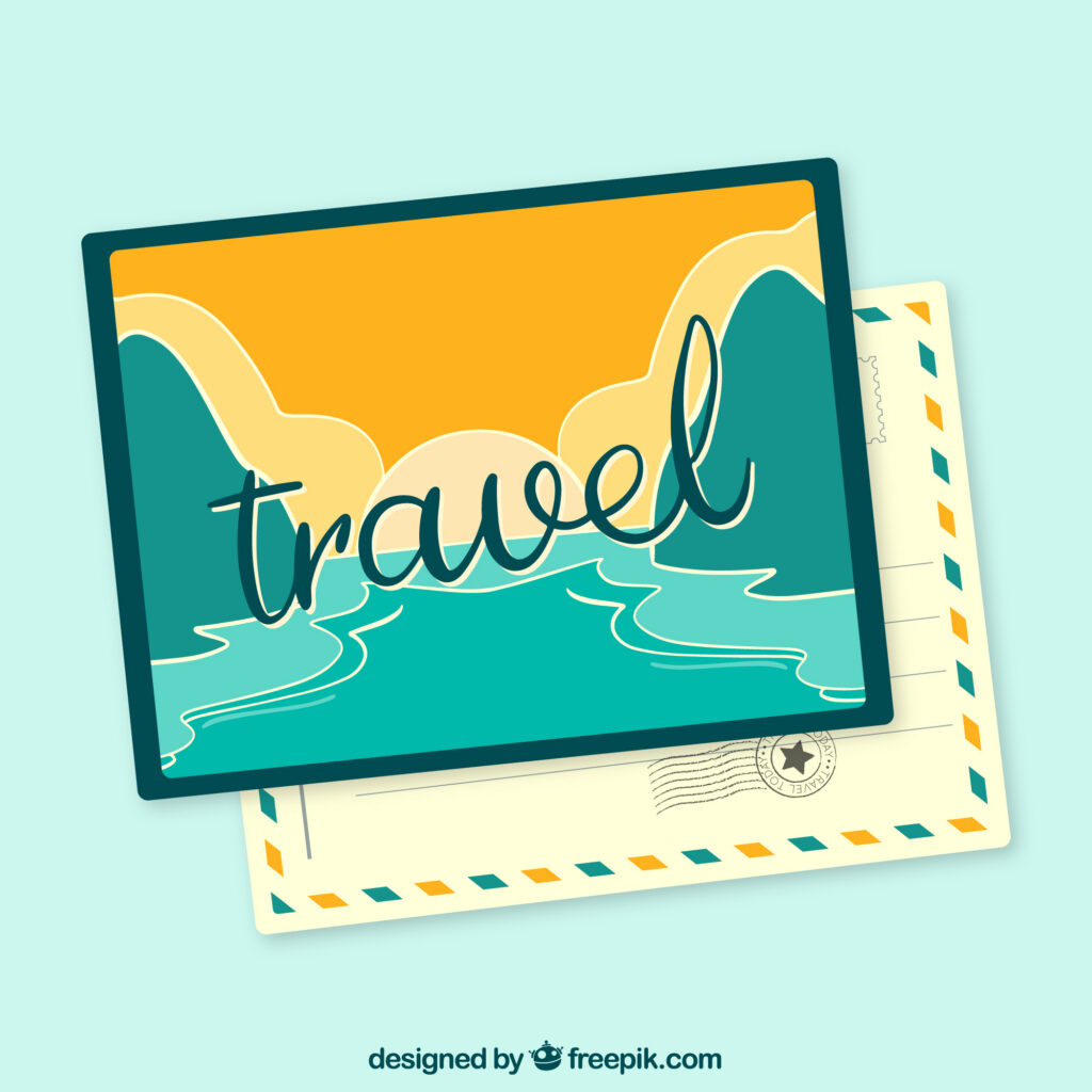 Vintage Travel Framed Postcard